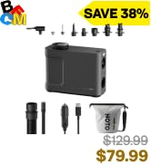 HOTO Air Pump Master, Portable Cordless Tire Inflator, Electric Air Pump with 9 Pump Modes, 12V D...