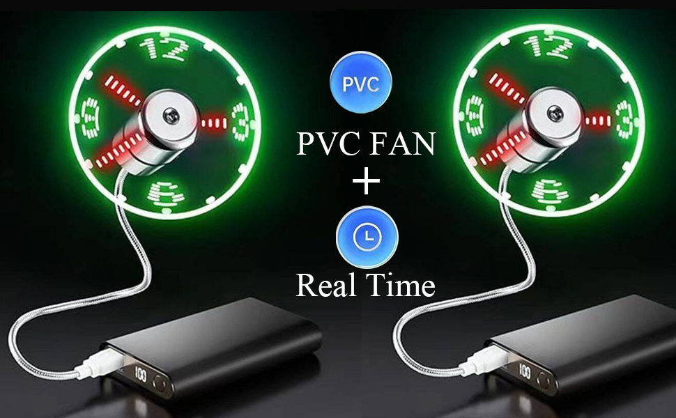 USB flexible fan with time show 