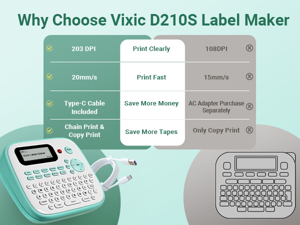 Vixic D210S label maker easy to use with qwerty keyboard
