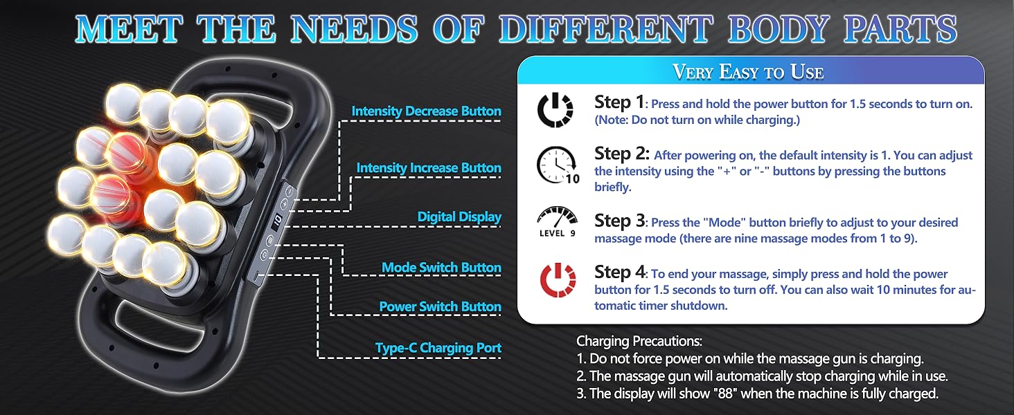 16 head massage gun deep tissue