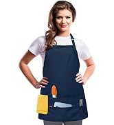 TEXVIDA Aprons for Women Men with 7 Pockets – Zipper Pocket - Buckle Closure - Server, Waitress, ...