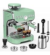 Amaste Espresso Machine with Grinder, 15 Bar Espresso Machine with Steam Wand for Latte and Cappu...