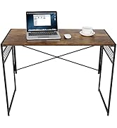 SUPER DEAL Folding Computer Desk, Writing Table for Home Office Multipurpose Workstation with Sol...