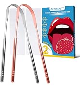 GENEKNT 2 Pack Tongue Scraper for Adults and Kids, Surgical Stainless Steel Tongue Cleaner, Metal...