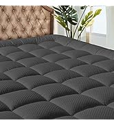 MATBEBY Bedding Quilted Fitted King Mattress Pad Cooling Breathable Fluffy Soft Mattress Pad Stre...