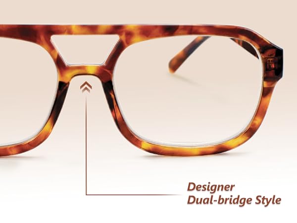 oversized designer dual-bridge blue light blocker woman
