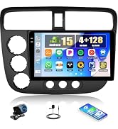 [4+128G] Android 15 Car Radio Stereo for Honda Civic 2001-2005 with Wireless CarPlay&amp;Android Auto...