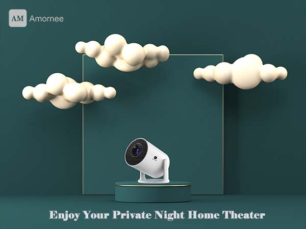 Mini Protable Movie Projector for Bedroom HD 1080P Video Projector Compatible with Android Apple