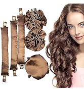BLINKEEN Satin Heatless Curling Rod Set, Pillow Soft Rollers with Hair Caps and Headband for No-H...