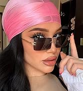 LASPOR Retro Rimless Rectangle Sunglasses for Women Men Tinted Lens Gold Metal Frameless Vintage ...