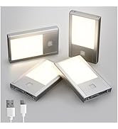 V4light Rechargeable Motion Sensor Night Lights, 4-Pack - Painted Grey Aluminum Alloy, Ultra-Comp...