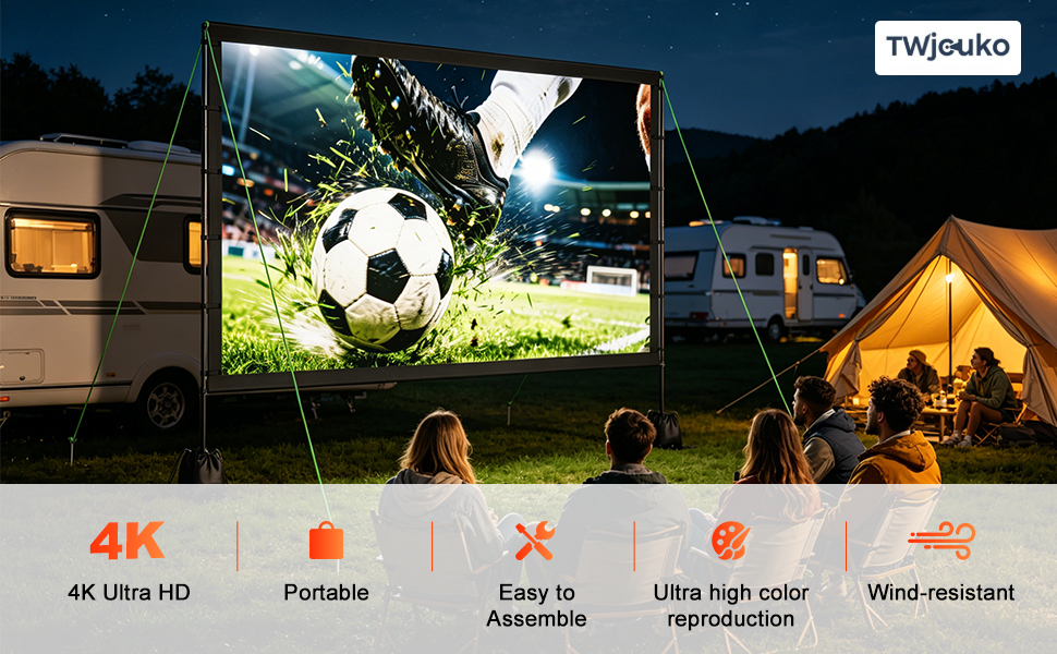 Portable Projection Screen with Single-Support Tripod Stand