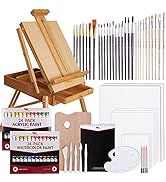 WA Portman 99 Piece Natural Wood French Easel Set - Complete Art Easel with Supplies - Painting E...