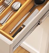 Lifewit Silverware Drawer Organizer, Expandable Utensil Tray for Kitchen, Bamboo Flatware and Cut...