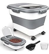 Viretec Dog Food Storage Container, 5-20lb Collapsible Pet Food Storage Container with Attachable...