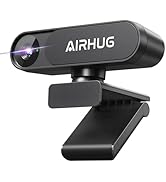 AIRHUG 4K UHD USB Webcam No Mic with Privacy Cover for Secure Meetings - 16MP Sony Sensor, PDAF F...
