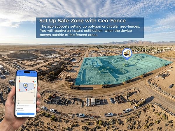 APP support set up safe-zone with Geo-fence, you will get instant notification when it cross fence