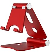 HZZADZXW Dual Folding Cell Phone Stand, Adjustable Foldable Desktop Phone Holder for Desk, Alumin...