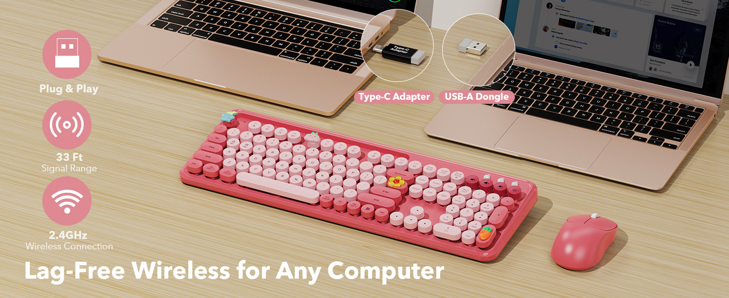 Simply plug the 2-in-1 USB receiver into your computer for a reliable wireless connection.