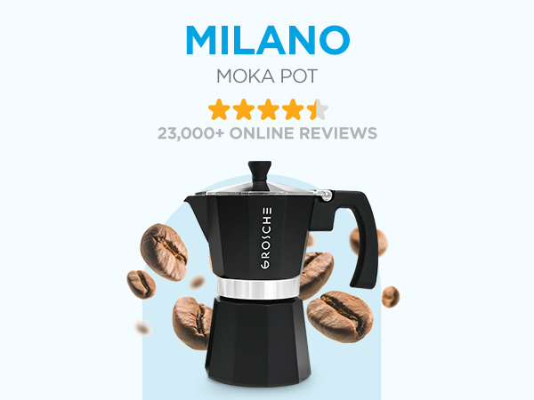 milano moka pot stovetop espresso coffee maker italian cuban coffee percolator grosche brewer