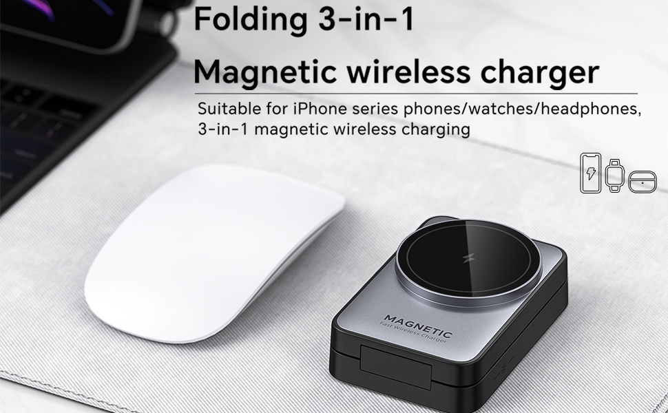 Wireless Charging Station for iPhone16 15 14 13 12 Pro Max/Watch 10 9 8 7 6 5 4 3 Ultra/AirPod Pro