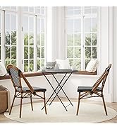 Flash Furniture Bordeaux Set of 2 Indoor/Outdoor Commercial French Bistro Stack Chairs - Black/Wh...