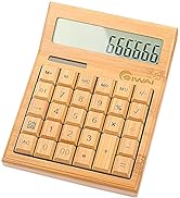 Desktop Calculator, COIWAI Bamboo Desk Calculators with Large LCD Display Big and Sensitive Butto...