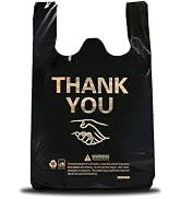 ysmile 50 pcs Thank You Plastic Grocery Bag Reusable T Shirt Bags for Store Shopping Disposable T...