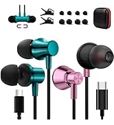 Couple USB C Headphones for Samsung S23 FE S22 Galaxy Z Flip Fold 5 4, Hi-Fi Stereo Earbuds Magne...
