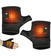 Portable Heating Gloves with Digital Display, Smart Thermostatic Heated Fingerless Gloves, Rechar...