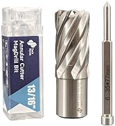 Tech Hyren 1-Piece 13/16 Annular Cutter, 3/4" Weldon Shank Magnetic Drill Bit, 1" Cutting Depth M...