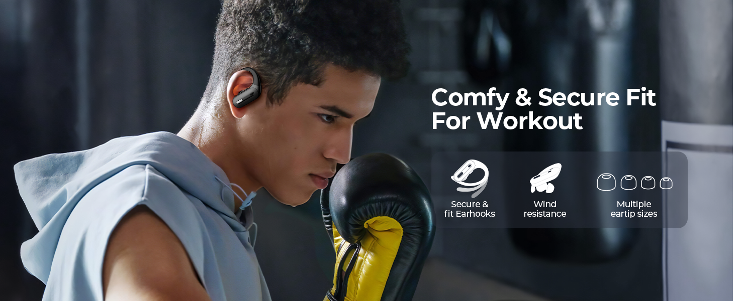 Comfy wireless earbuds with earhooks