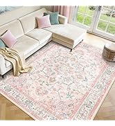 CAPALOCA Machine Washable Rugs Nursery Rug 8x10 Cute Girl Non Slip Low Pile Water Repellent Soft ...