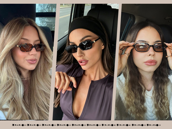 Small rectangular sunglasses