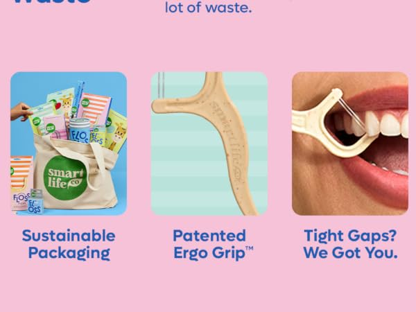 sustainable dental floss picks, floss picks, zero waste floss picks, plastic free