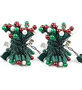 BOHON Christmas Lights Outdoor Pack of 2 Sets 19FT 70 LEDs Multi Color UL Certified Christmas Str...