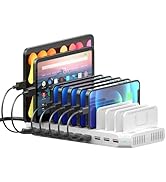 SUIDEK 60W 10 Ports USB Charging Station for Multiple Devices, Multiple Charging Station with Adj...