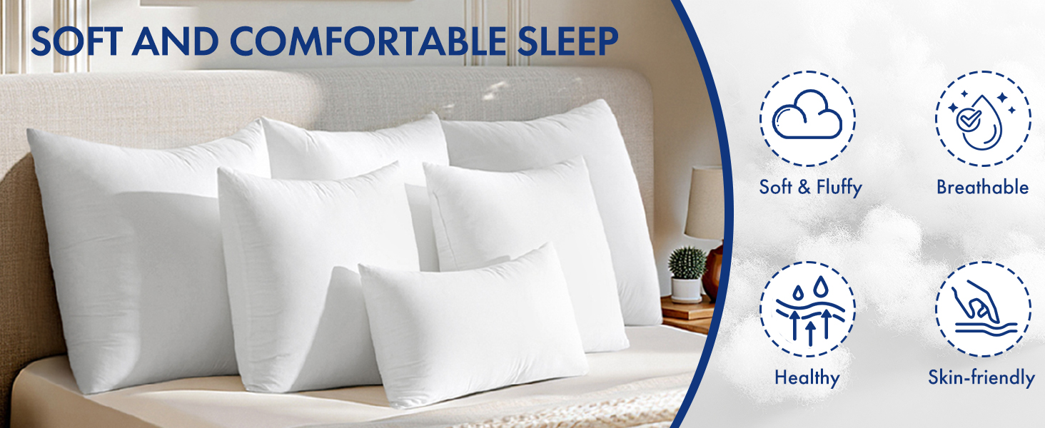 MIULEE Pillow Inserts,100% Virgin Microfiber with Cotton Cover Throw Pillows for Couch Sofa and Bed