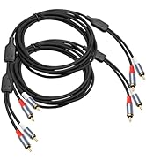 SQWRWY 10FT RCA Cables – RCA to RCA Audio Cable with Gold-Plated Connectors, Dual Shielded– Again...