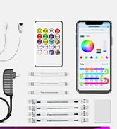 DAYBETTER RGBW IC Under Cabinet Lighting kit, 6 PCS Flexible Under Cabinet Lights, Smart RGB+Whit...