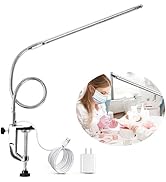 Brokimis Desk Light with Clamp, USB LED 8W Clip Nail Desk Lamp Eye Care Flexible GooseNeck 360° C...