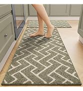 Kitchen Rugs Sets of 2-Colorful Non Slip Kitchen Mats for Floor-Thick,Moroccan Style Kitchen Deco...
