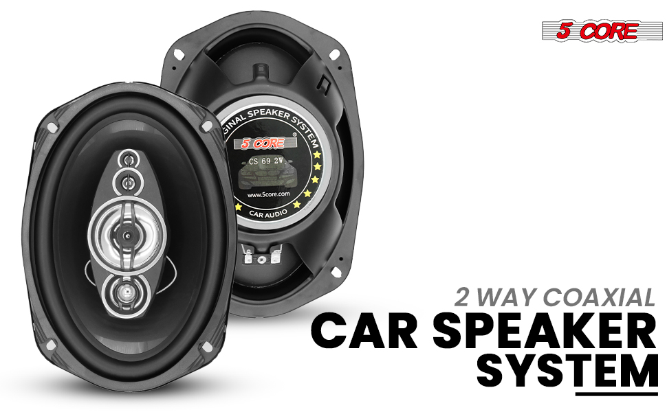 coaxial car speaker audio stereo 2 way full range door dash mount component system