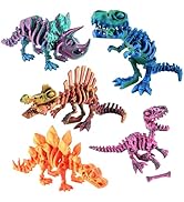 PowerTRC 5PCS 3D Printed Dinosaur Skeletons, T-Rex Triceratops Stegosaurus Velociraptor Spinosaur...