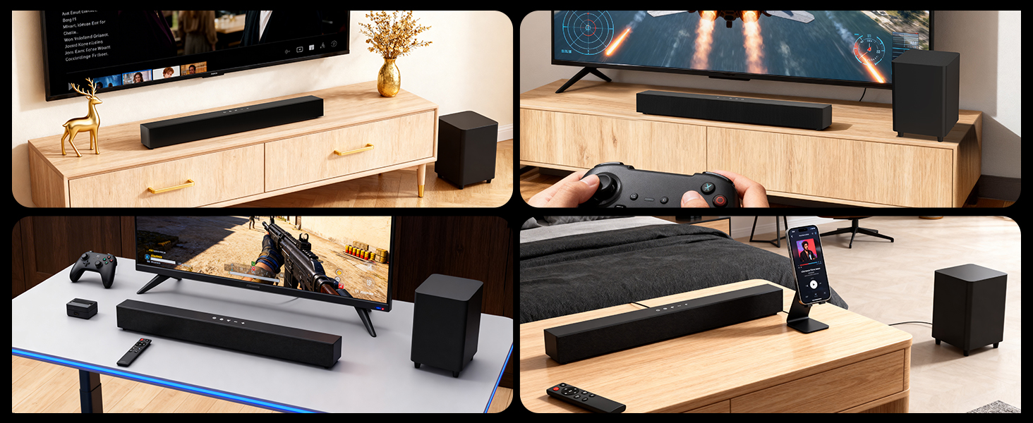 Soundbar with Subwoofer for TV
