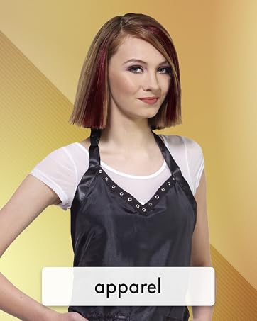 Image of woman with stylish dress with text reading apparel.