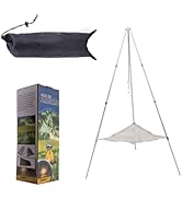 Outdoor aluminum alloy campfire tripod, portable camping barbecue grill, suitable for backyard, t...