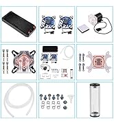 DIY 240mm Water Cooling Kit, DIY 240mm Cooler CPU/GPU Block Pump Reservoir with LED Fan Heat Sink...