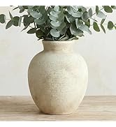 Ceramic Flower Vase Home Decor - 7.4 Inch Vintage Ceramic Vase Large Vases for Decor Living Room ...