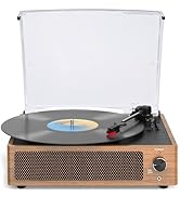 WOCKODER Vintage Record Player for Vinyl with Speakers Retro Turntable BT Wireless Bluetooth LP P...